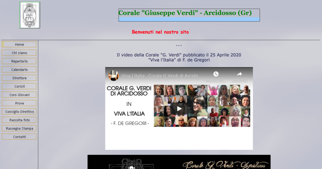il sito web storico della Corale Verdi
